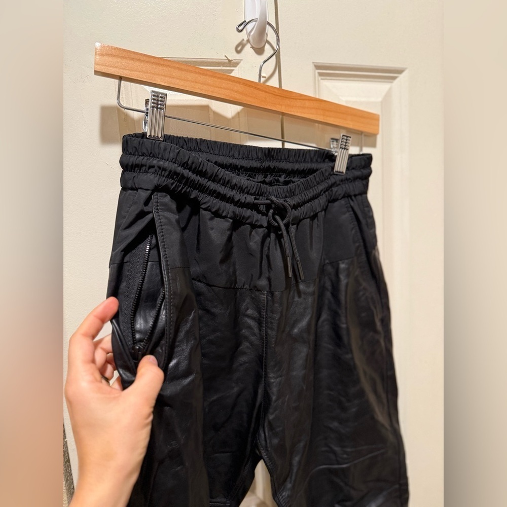 Alexander Wang H&M Leather Paneled Trouser Pants Black , size 4 - Picture 7 of 14